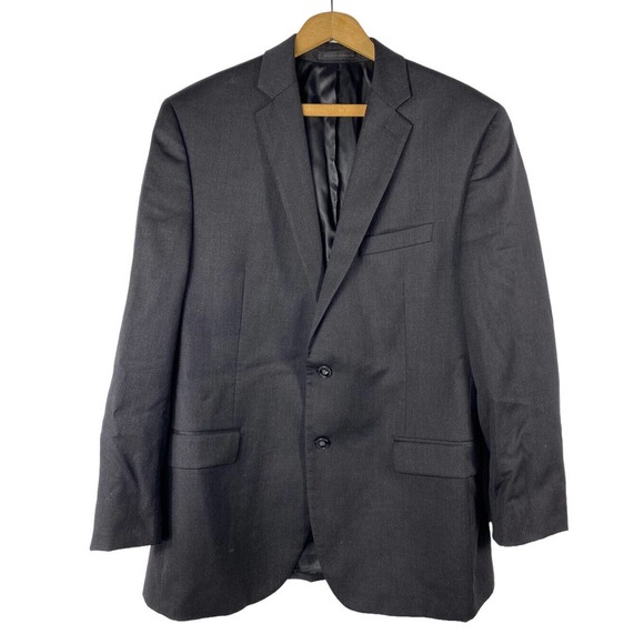 Calvin Klein Suit Jacket Blazer Sport Coat Black 100% Wool 40R 40 Regular Mens - Picture 1 of 6